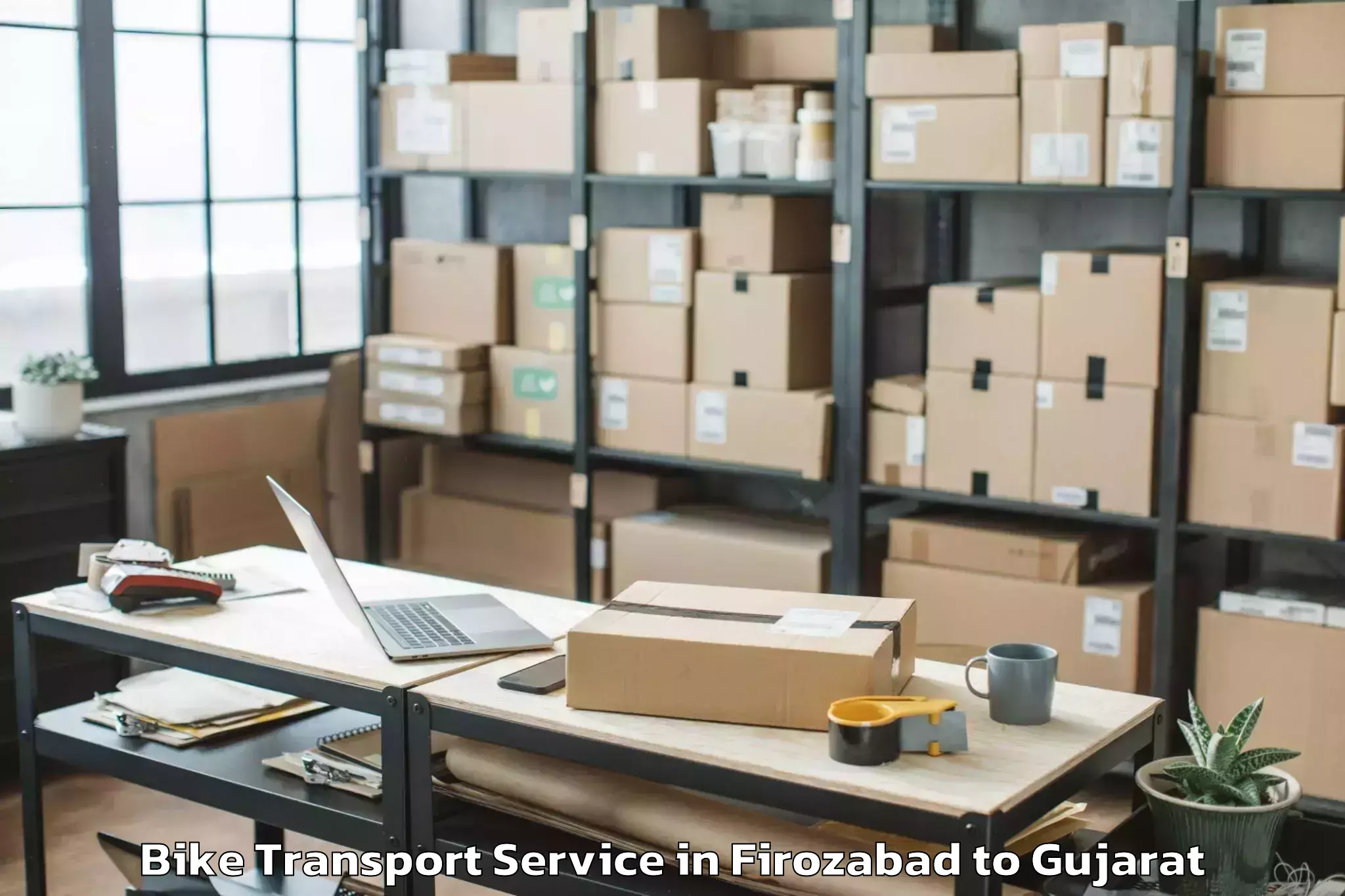 Expert Firozabad to Keshod Airport Ixk Bike Transport